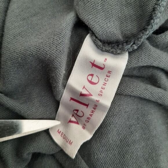 VELVET | by Graham & Spencer Cotton Jersey Midi Dress Soft Gathered Pleats Sz M - Picture 14 of 14